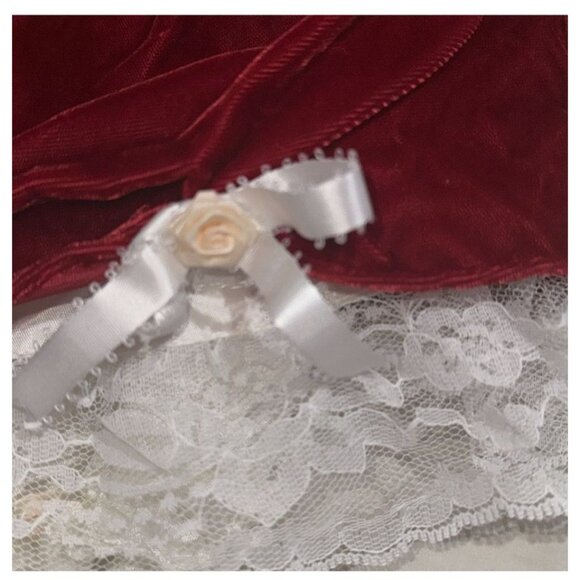 Vintage Baby Velvet & Lace Dress Set With Bloomers - Picture 5 of 12